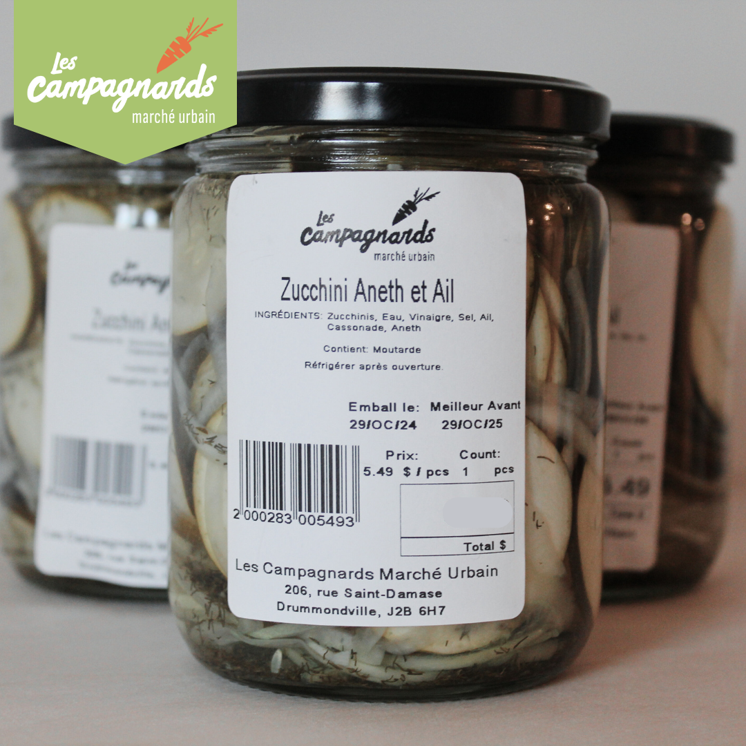 ZUCCHINIS ANETH ET AIL