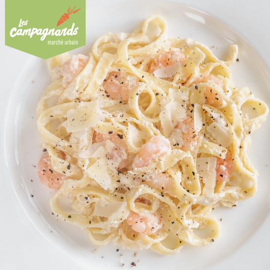 FETTUCCINE ALFREDO AUX CREVETTES