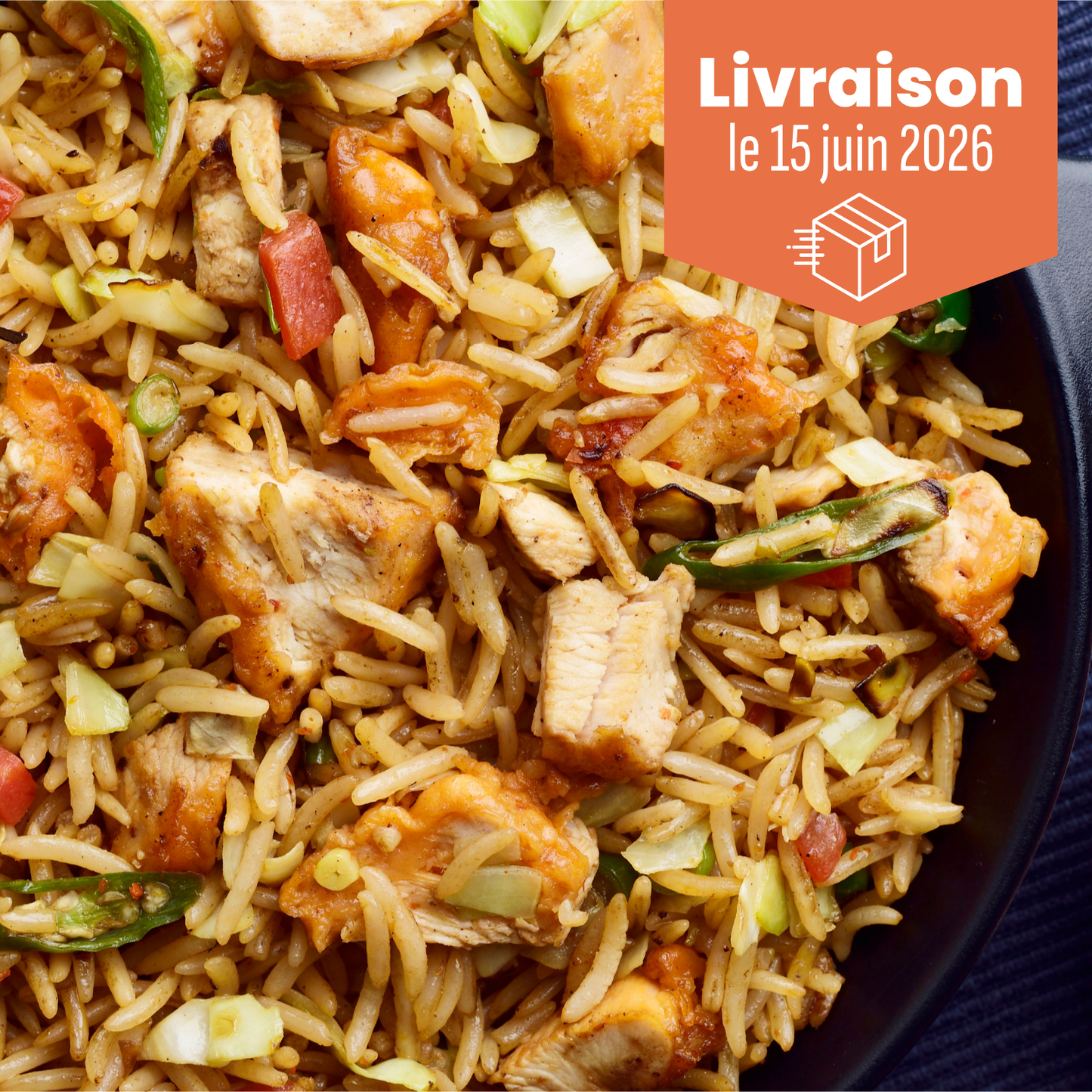 Sauté asiatique au poulet sur riz succulent
