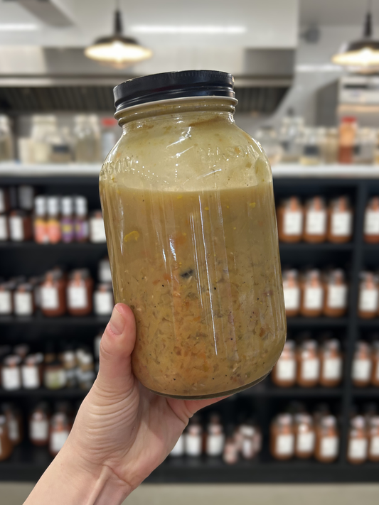 SOUPE AUX POIS ET BACON MAISON